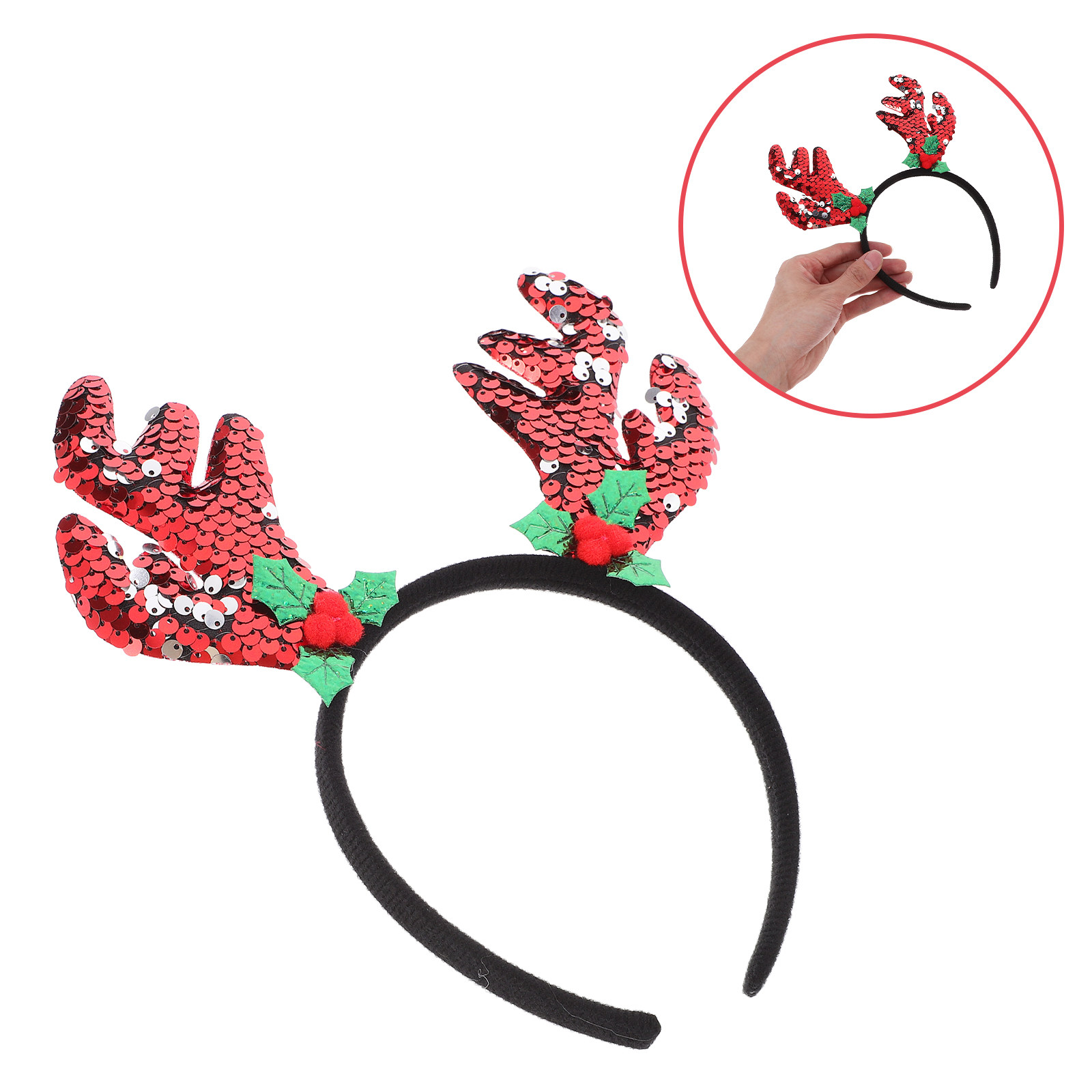 Reindeer Antlers Headband - Rentiergeweih-Stirnband Weihnachts-Haardekoration für Frauen und Mädchen