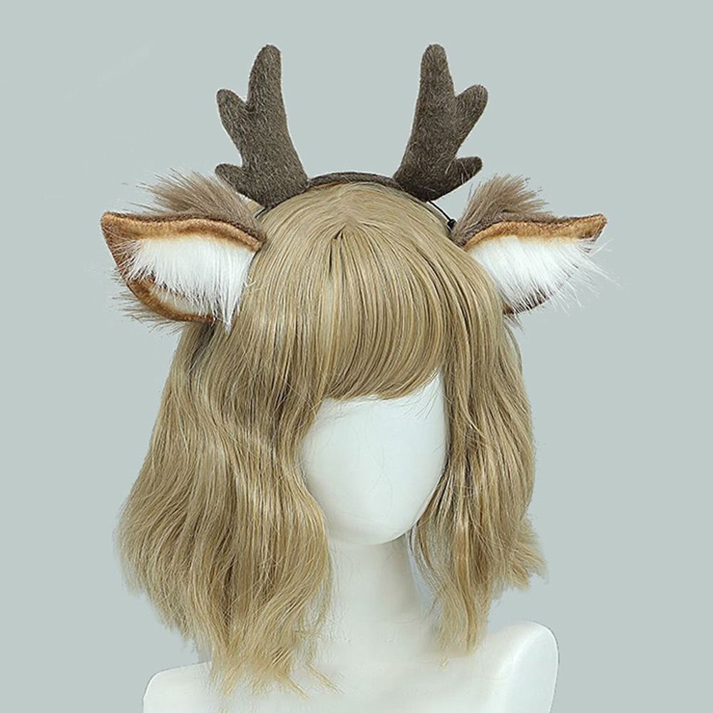 Reindeer Antlers Headband - Unisex Hirschohren Rentier Geweih Stirnband Party