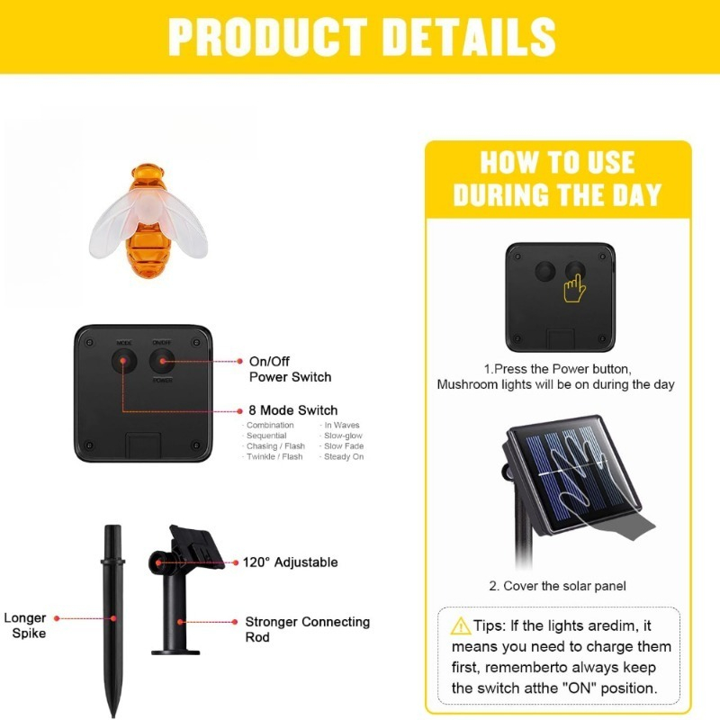 Solar-Bienen-Lichterkette 7m 5 – Christmas Lights Outdoor Bewertung und Preis